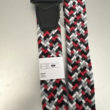 Nike Golf G-Flex Woven Belt Red, Black, White, Gray Multi Weave Mens XL 42-44