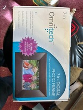 Omnitech Digital Photo Frame Cherry Wood Black Matte Inset 7" BRAND NEW