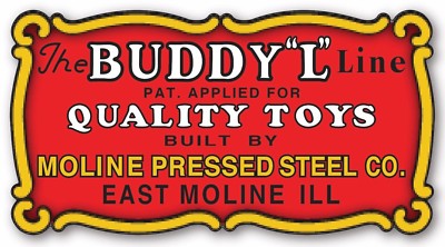 Vintage Repop BUDDY L Tin Wind Up Toy Truck Decal Sticker 6 x 3 Inch