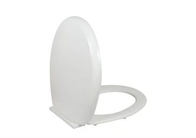BBL White Oval shape Soft Close Toilet Seat for Bathroom Loo Adjustable Hinges.