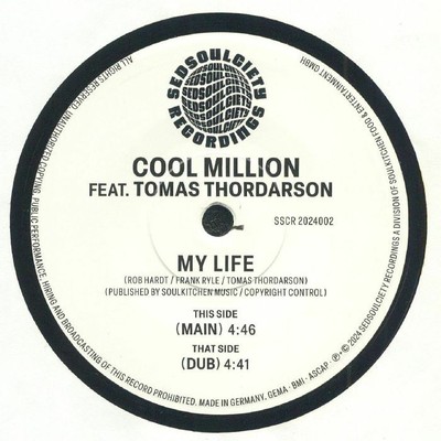 COOL MILLION feat TOMAS THORDARSON - My Life - Vinyl (7'')