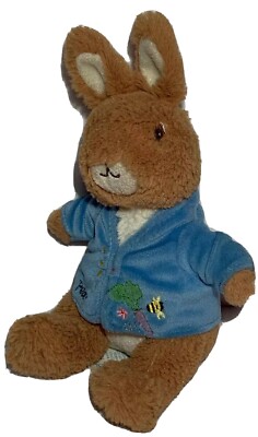 The Original Peter Rabbit 8  Plush Beatrix Potter 2007 Machine Wash Blue Shirt