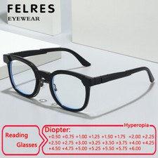 Unisex Retro Oval Anti Blue Light Reading Glasses Full Frame Presbyopic Glasses