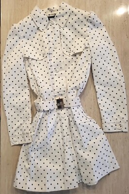 NWOT MONNALISA GIRLS POLKA DOT SPRING TRENCH COAT 12YR