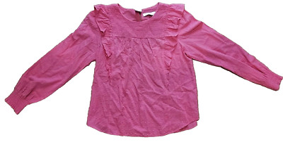 LOFT Blouse Womens SMALL Clip Smocked Ruffle Pink NWT!!!!
