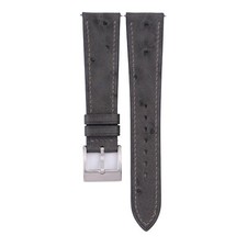 Handmade Dark Grey Ostrich Leather Watch Strap Band 18mm 19mm 20mm 21mm 22mm