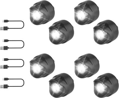 8Pcs Headlights for Shoes Rechargeable Flashlight Attachment Waterproof  Clog