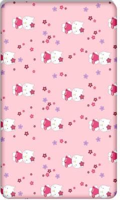 100% BAUMWOLLE SPANNBETTLAKEN BEDRUCKTES DESIGN BABYBETT 90x40cm Hello Kitty