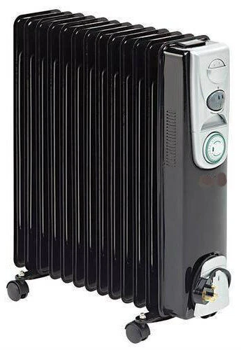 Black Radiator Electric Oil Filled Adjustable Heat Control Energy Efficient  Room | eBay