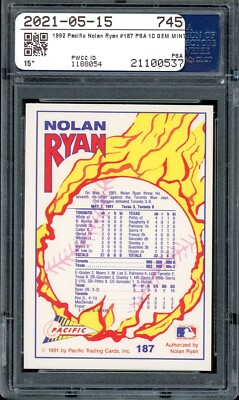 1992 Pacific Nolan Ryan Baseball #187 Number Seven PSA 10 | eBay
