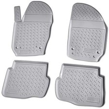 3D Gummi Fussmatten passend für VW Polo | Typ 9N | BJ 2001-2009 | grau mit Rand