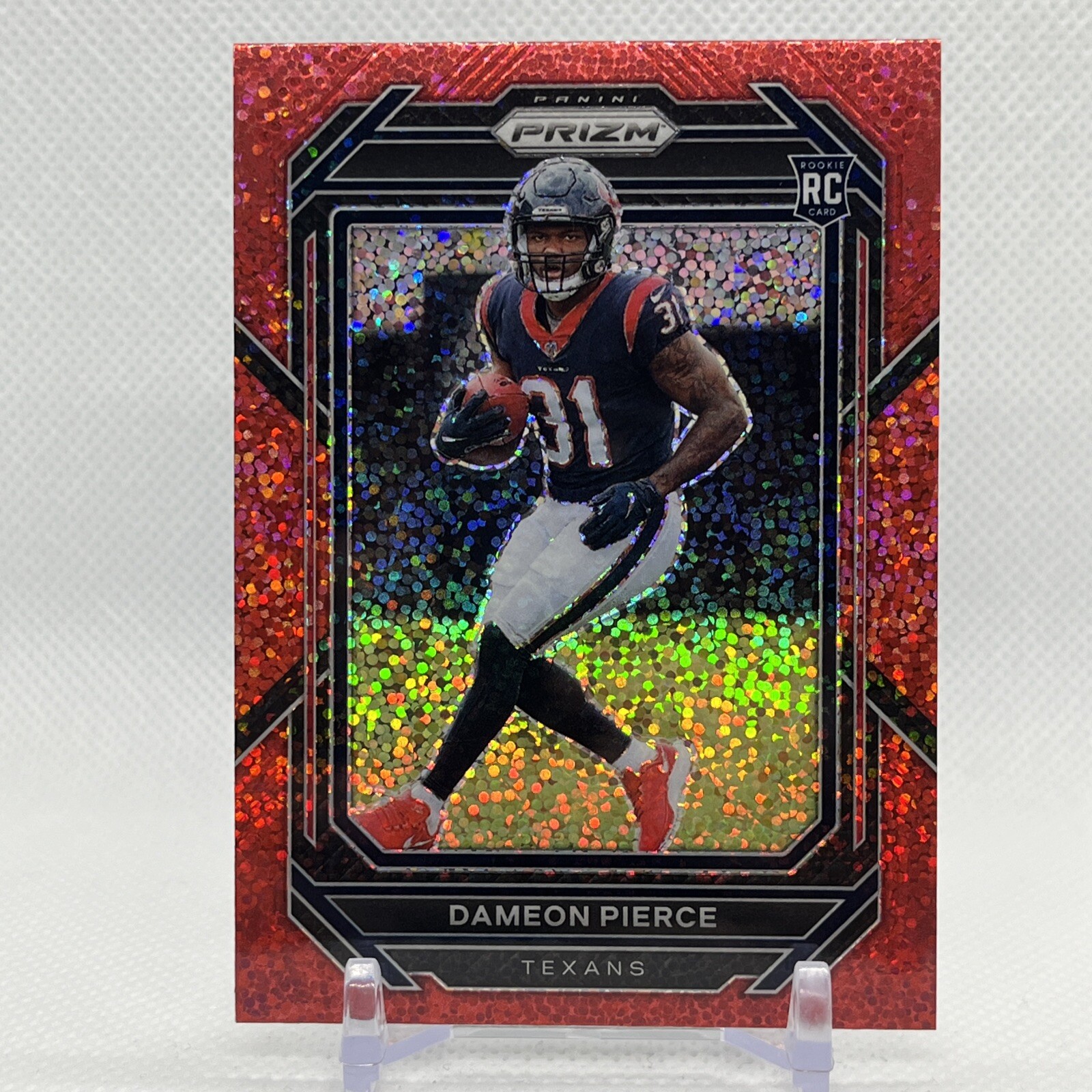 Dameon Pierce 2022 Panini Prizm #322 Red Sparkle Prizm SSP Texans RB Rookie RC