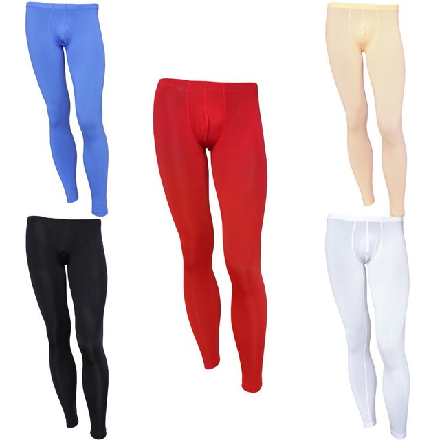 Men's Soft Transparent Sheer Thermal Underwear Bulge Pouch Tights