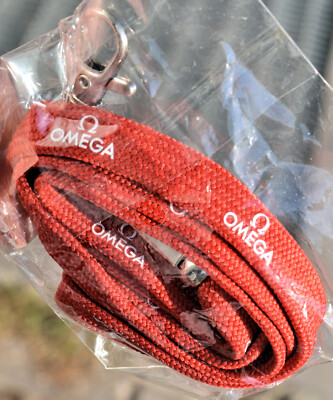 Rare Genuine Omega Race Stopwatch Rope Keychain Pass Holder New