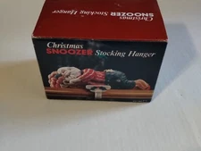 Christmas Snoozer Santa Claus Stocking Holder Hanger Original Box