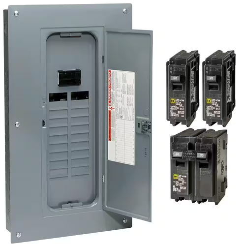 Square D 100 Amp 40 Circuit 20 Space Indoor Main Breaker Box Panel Load Center - Picture 7 of 9