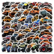 50pcs Waterproof Vinyl Stickers Monster Truck Cars Luggage Phone Laptop Window