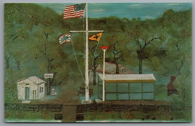 Trenton NJ Duck Island Yacht Club Delaware River Artist Rendering c1958 Postcard