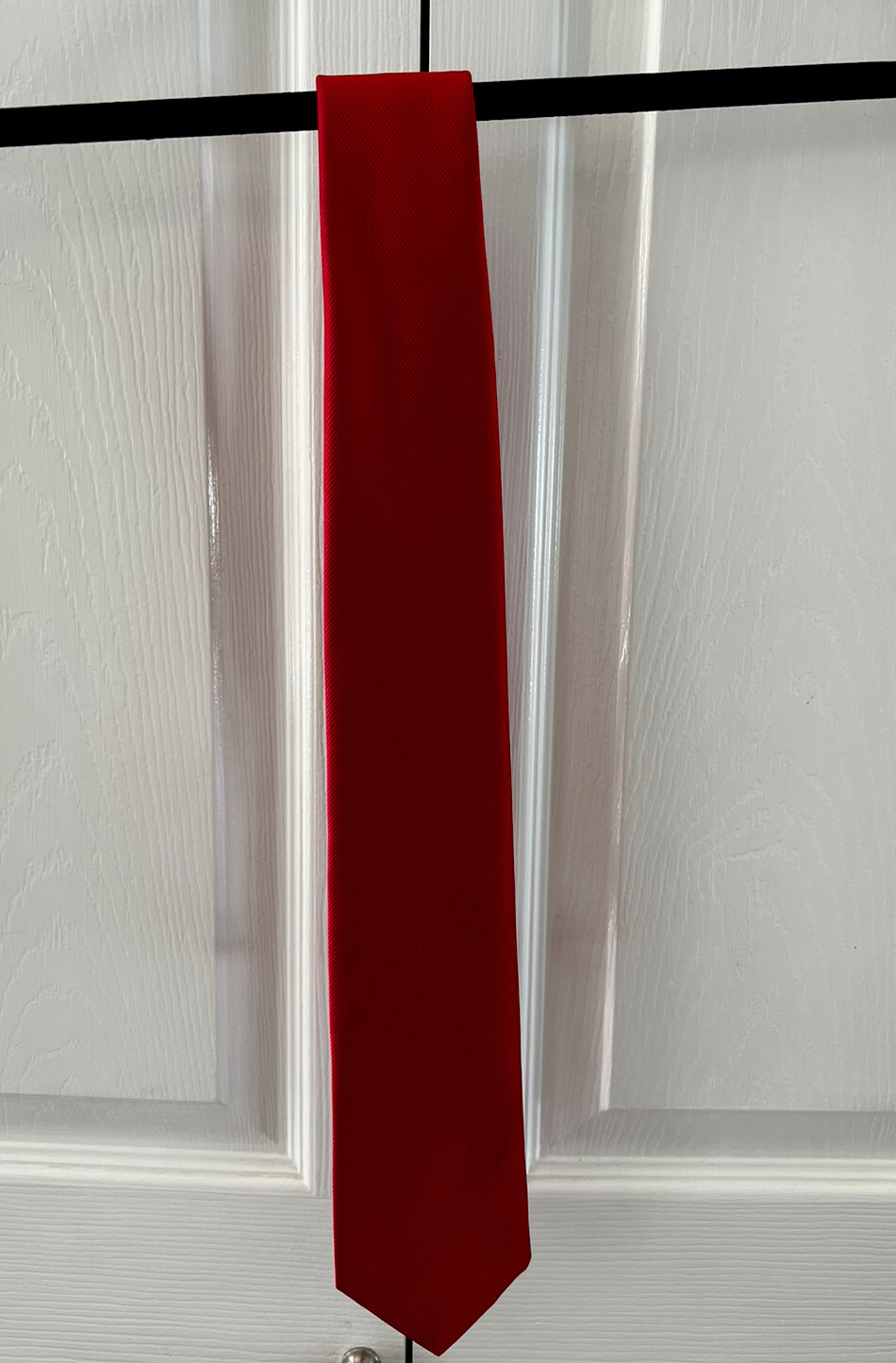 Joseph & Feiss Gold Solid Red Polyester Neck Tie - image 2