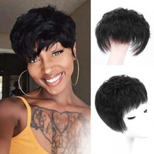100 Human Hair Natural Curly Hairpiece Topper Top Clip Short Wigs Women Silk Top