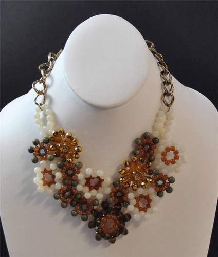 Conjunto de pendientes collar cuentas topacio Youmi K estilo sofisticado tejidos a mano - Imagen 2 de 12