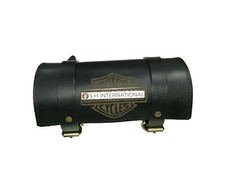 Borsa porta attrezzi vera pelle incisa colore nero adatta per moto Harley Davidson