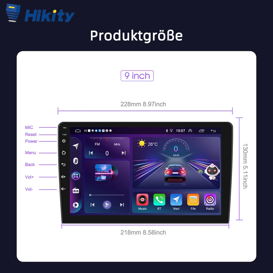 9" Android 15 Autoradio Carplay GPS Navi DSP Für PEUGEOT 206 206CC 206SW 2001-08 - Bild 4 von 4