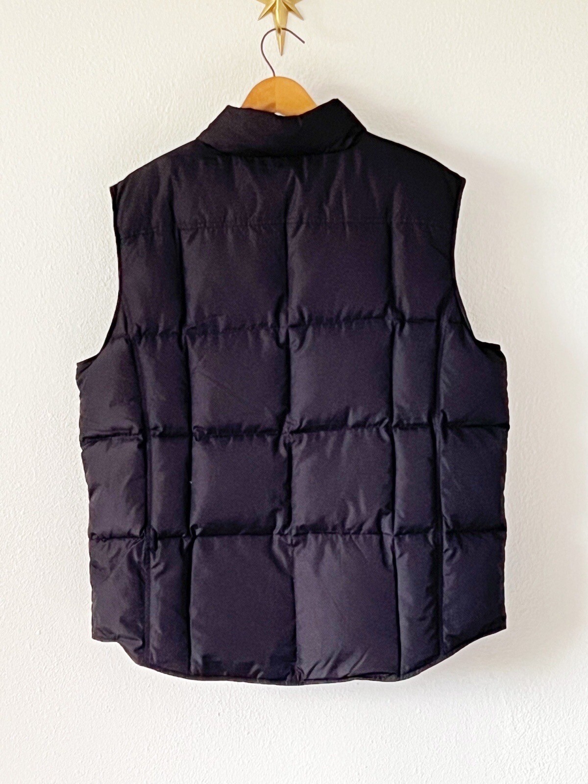 Lands End Goose Down Puffer Vest Black Snap Men’s Large eBay