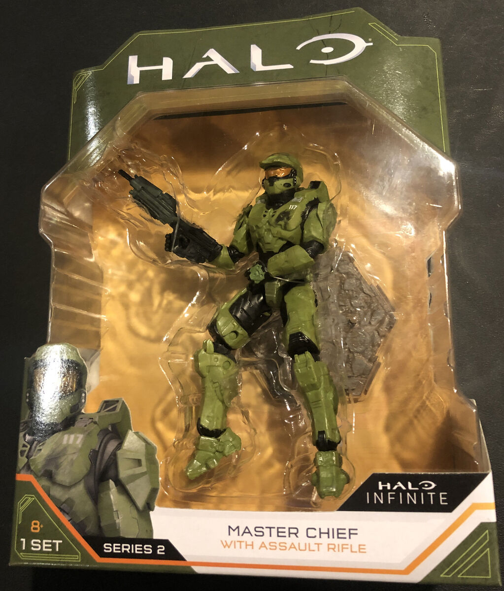 HALO INFINITE MASTER CHIEF FIGURE w/ ASSAULT RIFLE SERIES 2 NEW SEALED 4.5  INCH