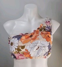 Nwt Cupshe One Shoulder Multicolor Floral Bikini Top Womens Size L