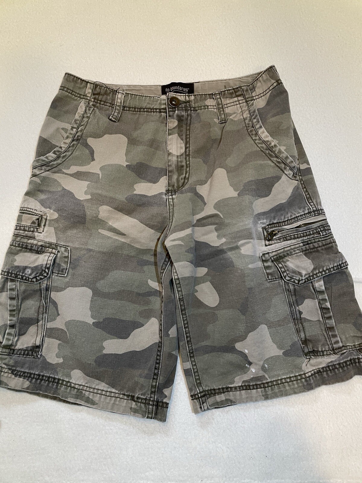 Camo Cargo Shorts Men’s Size 30 Gray Streetwear Hiphop Camouflage Y2K