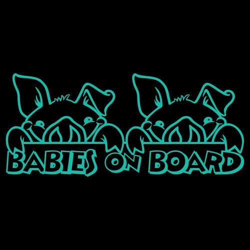 8.5" BABIES ON BOARD PIGS v3 Vinyl Decal Sticker Car Laptop Twins 2 Boys Farm - Picture 14 of 31