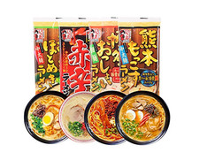 Itsuki Japanese Ramen Variety 4 Packs Kurume, Hakata, Kumamoto, Kumamoto Spicy 