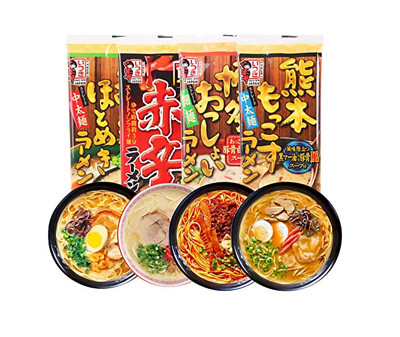 Itsuki Japanese Ramen Variety 4 Packs (Kurume, Hakata, Kumamoto, Kumamoto Spicy)