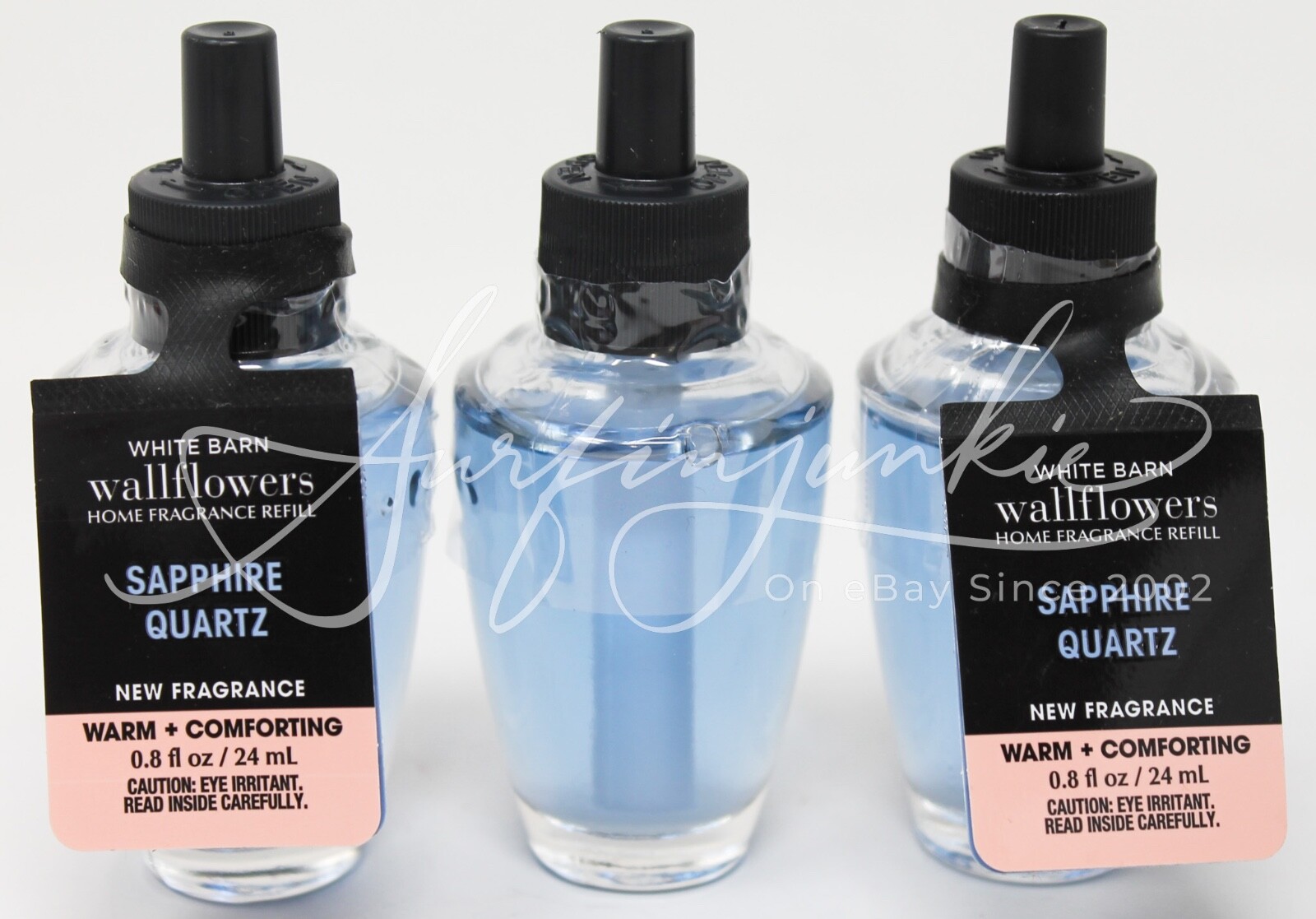 Bath & Body Works Sapphire Quartz Wallflower Plug In Bulb Refill 3pc Light Blue