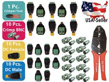 Coax Cable Crimping Crimper Tool Set 10 Crimp BNC 10x DC F 10x DC Male Connector