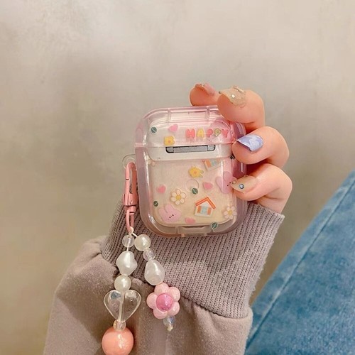 Love Heart Beads Pendant Earphone Case for Airpods 4/3/2/1/Pro2/Pro - Picture 4 of 8