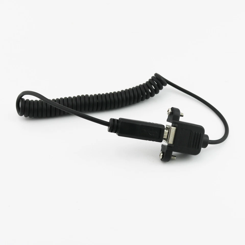 10x USB 2.0 B Female Panel Mount To Male Extension Coiled Spiral Cable 5ft/150cm - Image 2 of 4