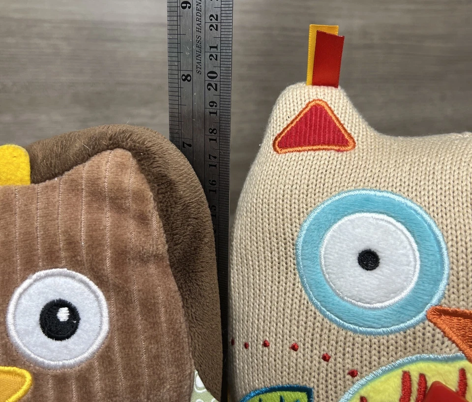 Dolce Mi Primer Búho Reloj y Bebé Álamo Búho Sonajero Lote - Peluche Juguete Foto 2 de 4