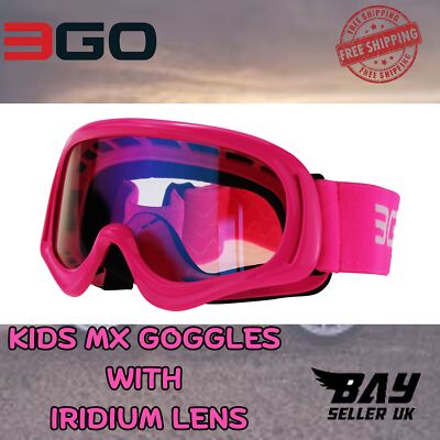 MOTO KINDER MOTOCROSS QUAD BIKE OFF ROAD KART RACE DIRT BIKE BRILLE MX PINK