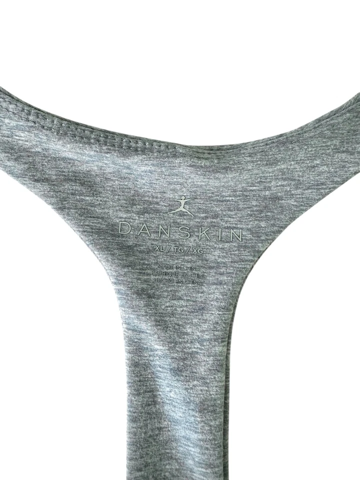 Top corto Danskin para mujer súper suave melange con sujetador interior talla XL nebulosa brezo Foto 3 de 4