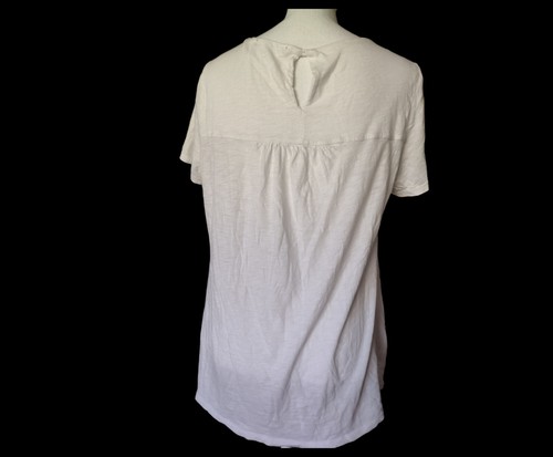 Gibson Womens Size M Floral Embroidered Top Short Sleeve Thin Lightweight Blouse - Picture 4 of 8