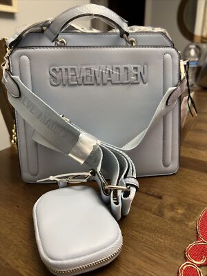Steve Madden Tic Tok Women's Bevelyn Satchel Crossbody Bag - sky