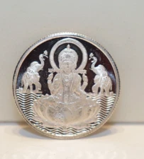 India Traditional Lakshmi .999 Silver Coin 10 Grams
