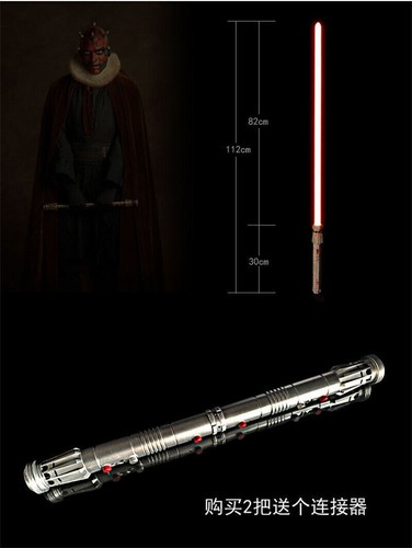 YDD Star Wars Lightsaber Darth Maul Metal hilt Red Light RGB Cosplay Prop Toy - Picture 9 of 12