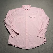 Brooks Brothers Shirt Mens Large Slim Pink Button Up Long Sleeve Pockets Cotton