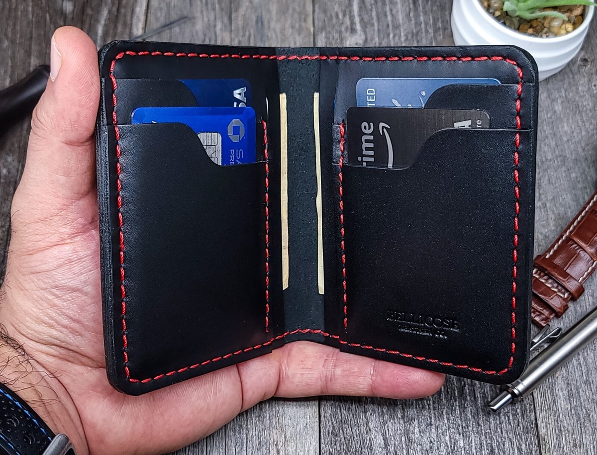 Men's RFID Blocking Bifold Chain Wallet - Genuine Leather, 18" Chain, 12 Card Slots