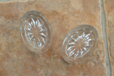 2 alte ovale Glas Salzkeller schweres Glas einige Gebrauchsspuren