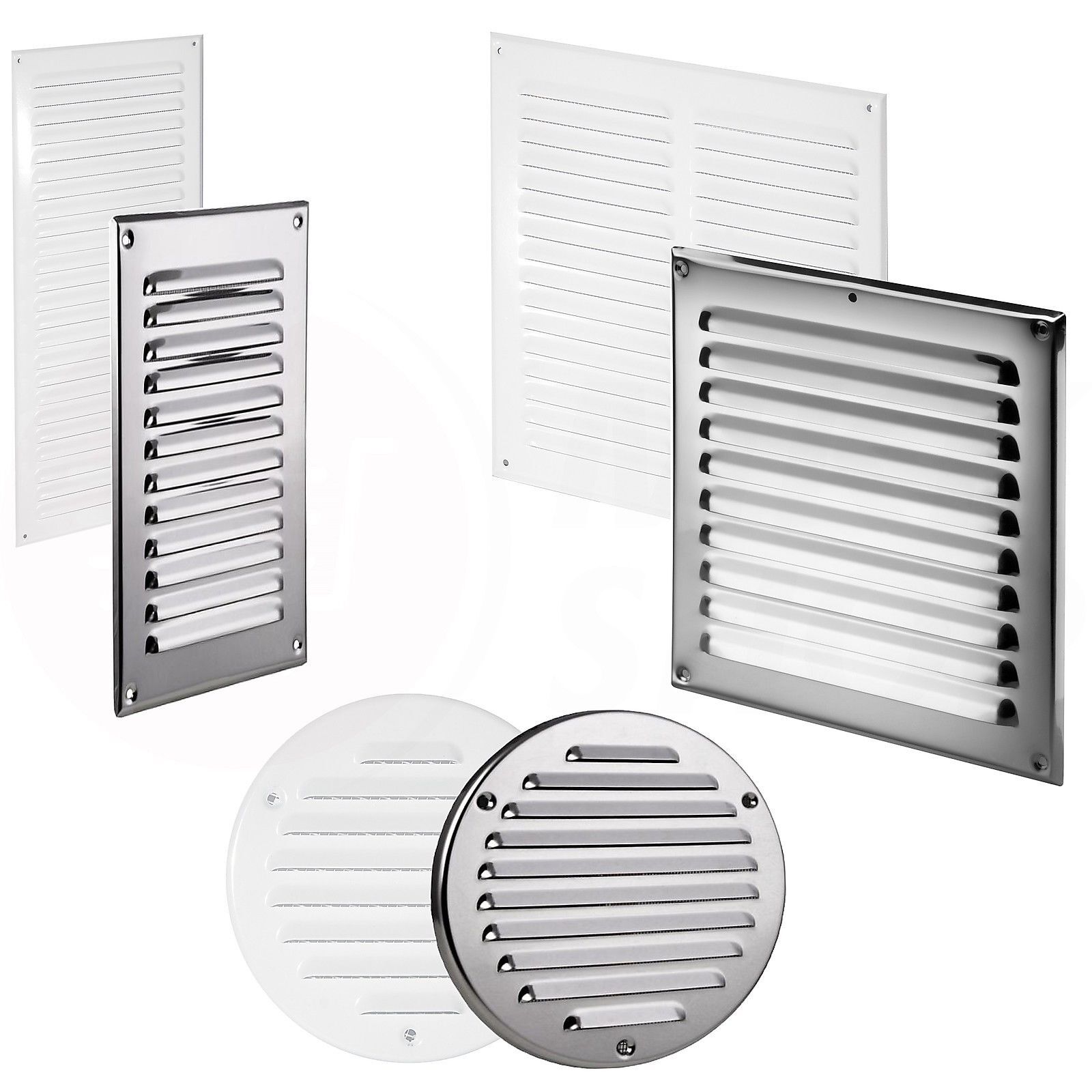 Edelstahl Quadratische Abluft Haube 300-400mm - Lüftungsgitter Für Dunstabzugshaube & Klimagerät, IP44 Mit Mesh Screen