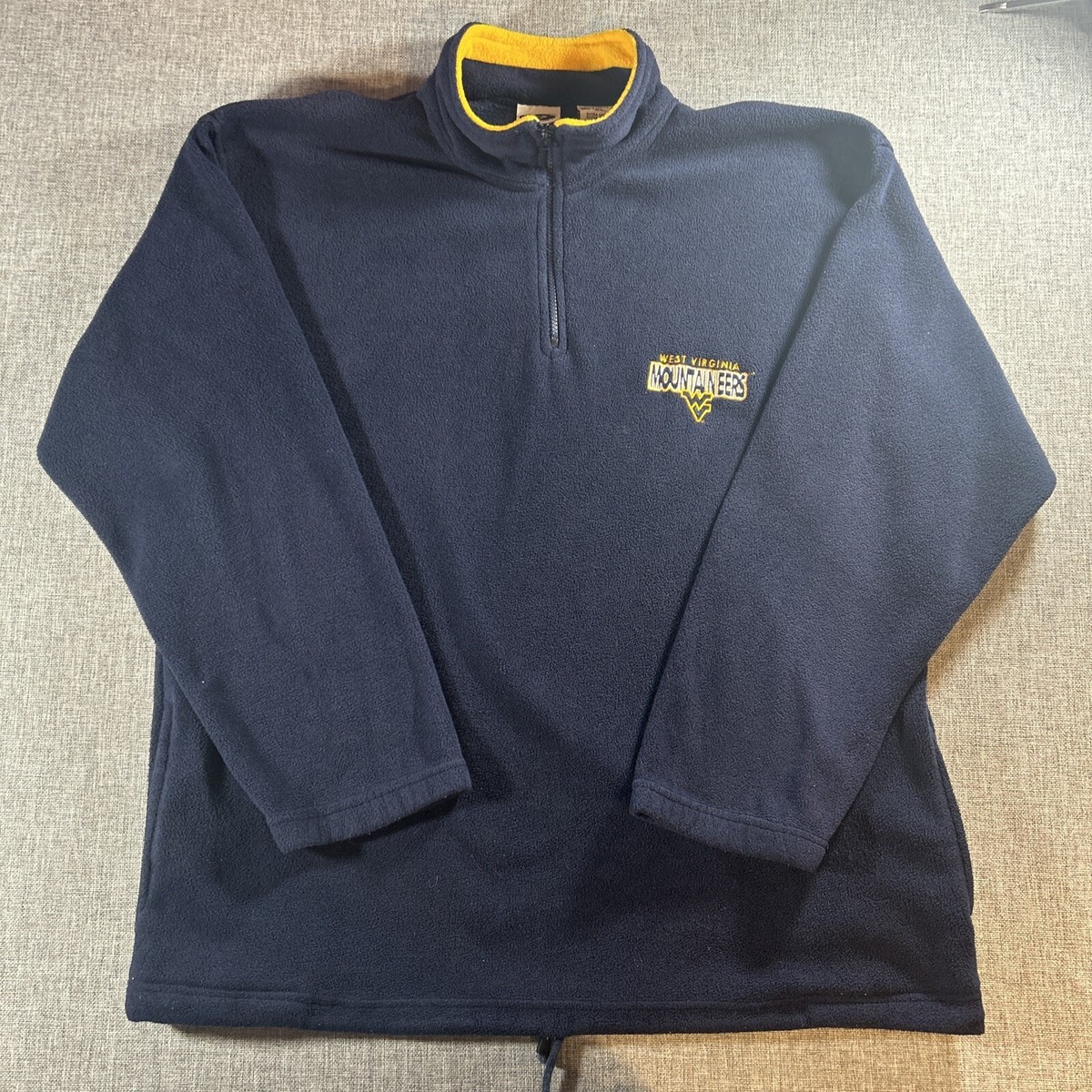 West Virginia Mountaineers Jacket XL Fleece Pullover Navy Pro Edge
